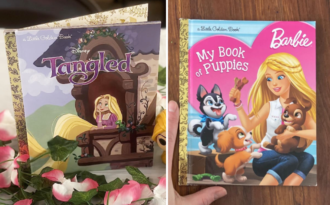 Disney Tangled and Barbie My Book of Puppies Little Golden Books