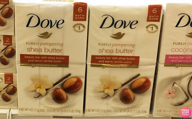 Dove Beauty Bar Soap 6 Pack Shea Butter Scent