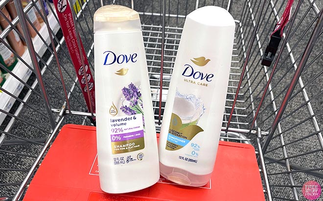 Dove Shampoo and Conditioner in cart