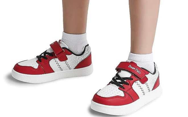 Dream Pairs Kids Sneakers Red White Color