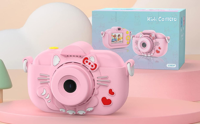 ENGUNS 32MP HD Digital Camera for Kids in Pink