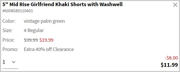 Gap Factory Womens Shorts Checkout