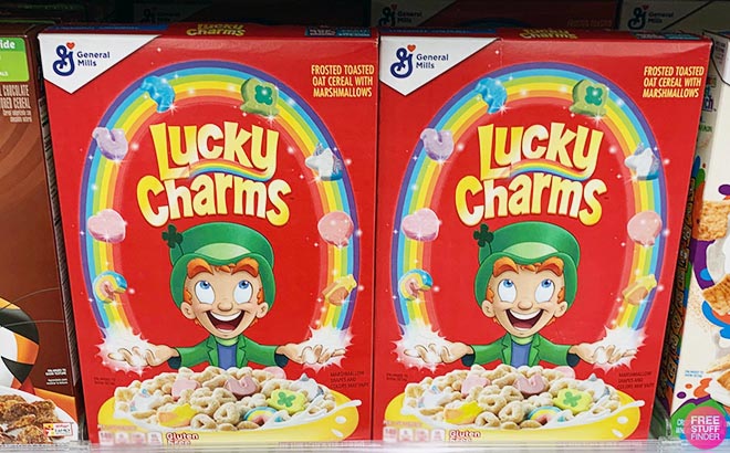 General Mills Lucky Charms Cereal in shelf