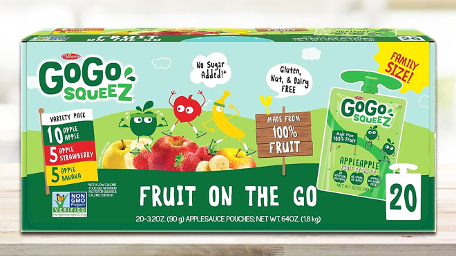 GoGo squeeZ Fruit VeggieZ Variety PackApple Banana Strawberry GoGo squeeZ Fruit VeggieZ Variety PackApple Banana Strawberry