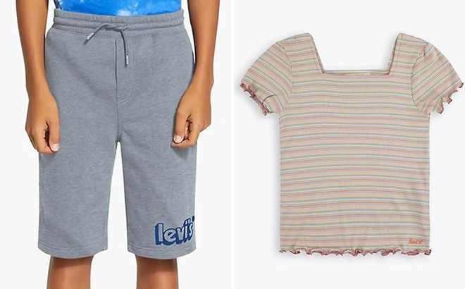 Graphic Jogger Little Boys Shorts and Levis s Ribbed Baby T shirt Big Girls