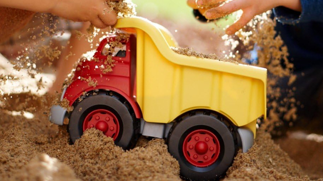 Green Toys Dump Truck in Yellow and Red