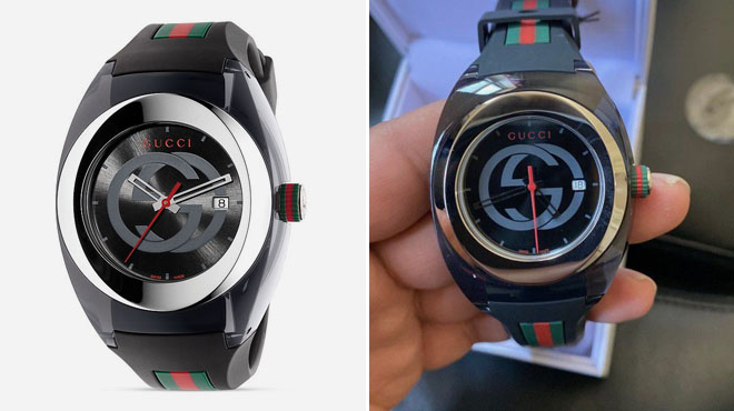 Gucci Sync Rubber Strap Sport Watch in Black and Blue