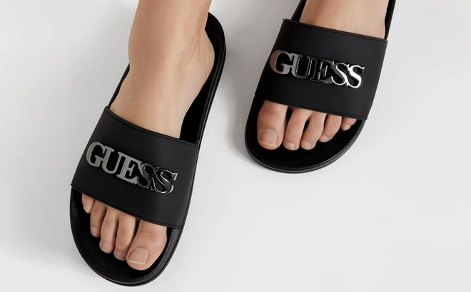 Guess Factory Women's Angelina Logo Pool Slides