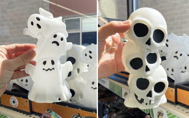 Halloween Battery Operated LED Light Sound Stacked Icon Statuettes