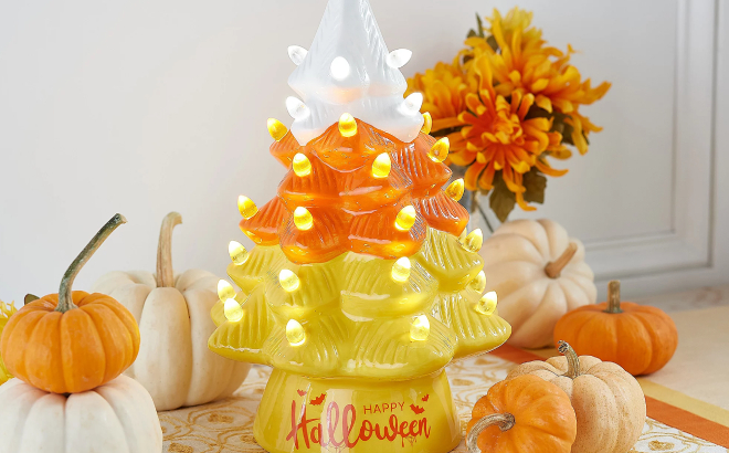 Halloween Ceramic Candy Corn Tree