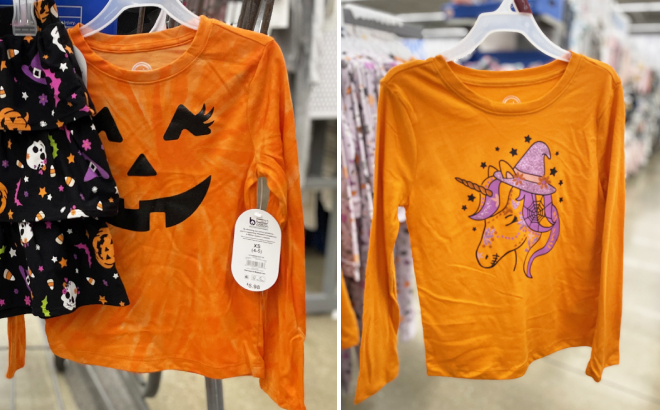 Halloween Girls Graphic Long Sleeve Shirts