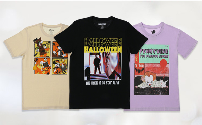Halloween Tees on the neutral background