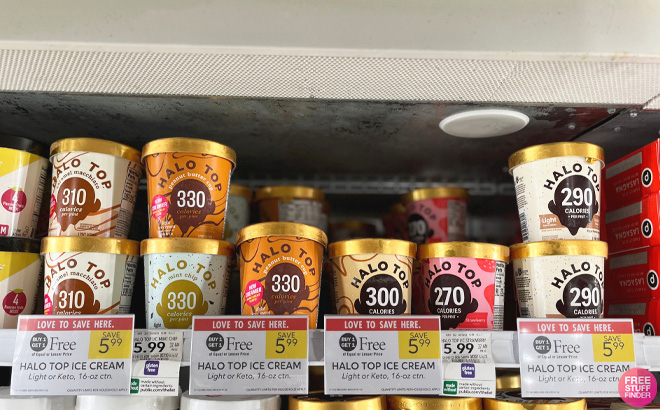 Halo Top Ice Cream on Store Shelf Halo Top Ice Cream on Store Shelf