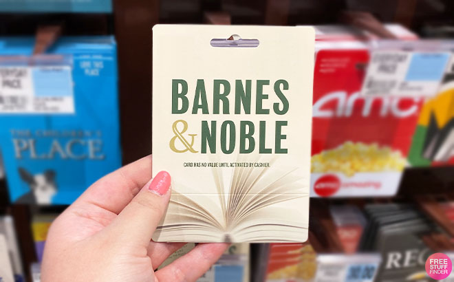 Hand Holding Barnes and Noble Gift Card