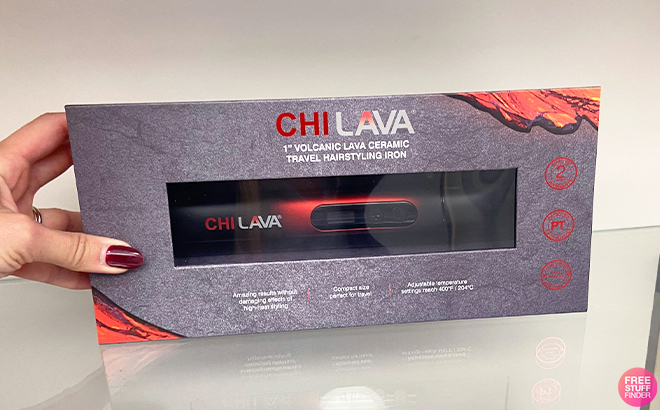 Hand Holding CHI Travel Lava Hairstyling Iron