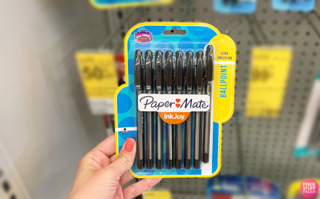 Hand Holding Paper Mate InkJoy Ballpoint Pens