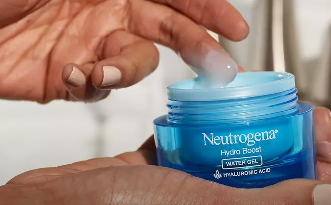 Hand Holding a Neutrogena Hydro Boost Water Gel