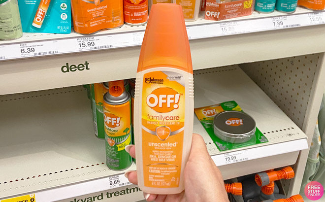 Hand Holding an Off Insect Repellent Spray