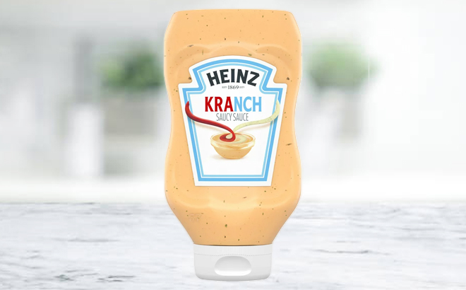 Heinz Kranch Saucy Sauce on a Marble Countertop