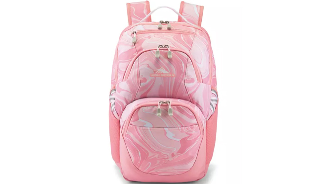 High Sierra Girls Pink Marble Print Backpack