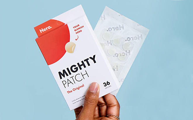 Holding a Mighty Patch Original Acne Pimple Patch