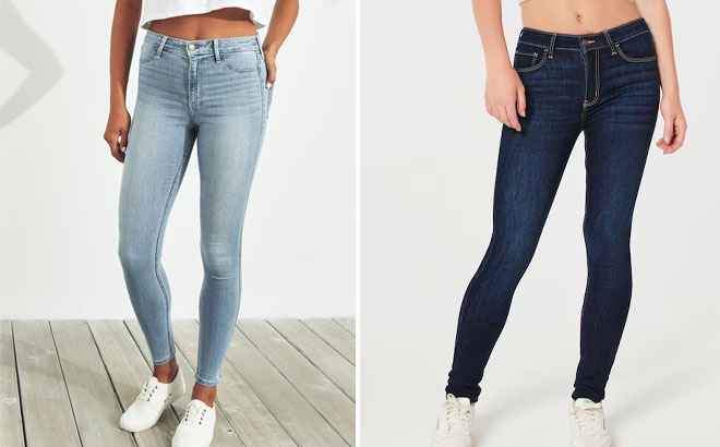 Hollister Womens High Rise Jean Leggings and High Rise Super Skinny Jeans