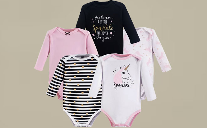 Hudson Baby Long Sleeve Newborn Infant Bodysuit Set
