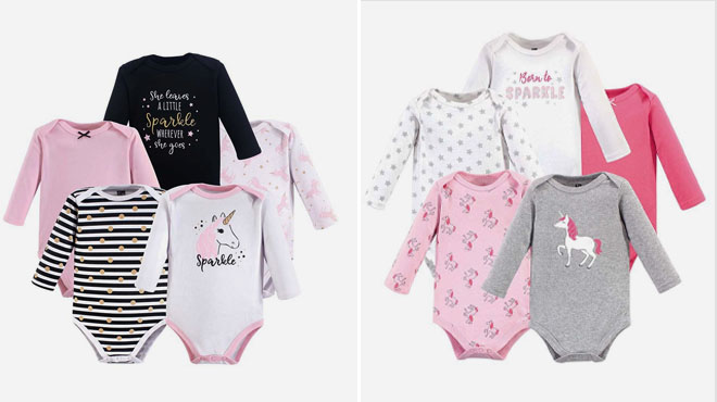 Hudson Baby Long Sleeve Newborn Infant Bodysuit Sets