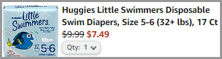 Huggies Little Swimmers Diapers Order Summary