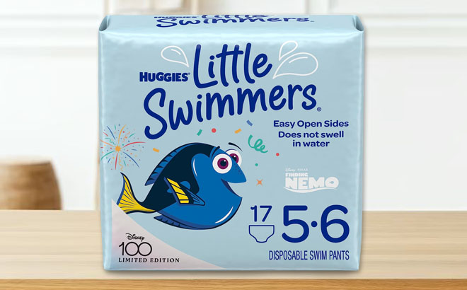 Huggies Little Swimmers Diapers on a Table
