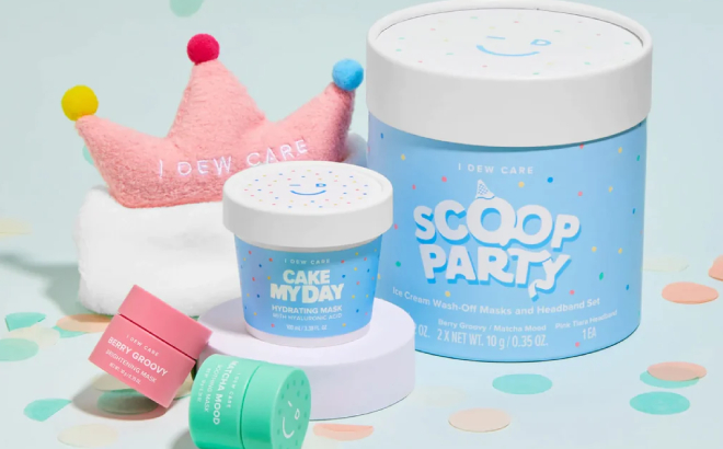 I Dew Care Scoop Party Mask Set With Headband