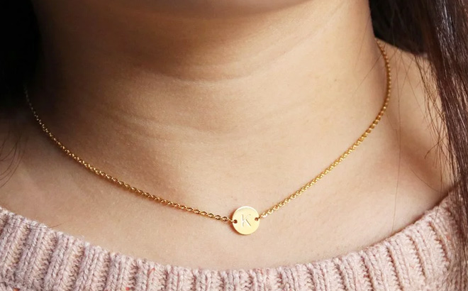 Initial Choker Necklace in Gold