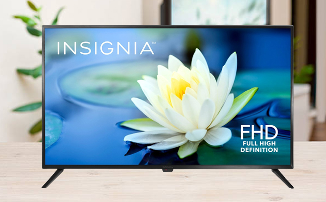 Insignia 43 Inch Class N10 Series LED Full HD TV on a Table