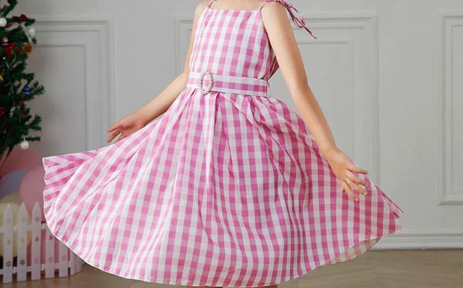 JNMTZ Girls Barbie Costume Dress on a Girl