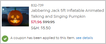 Jabbering Jack 5ft Inflatable Animated Talking and Singing Pumpkin Checkout Screenshot