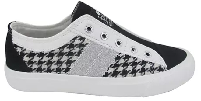 Jellypop Womens Elite Houndstooth Sneakers in Black and White