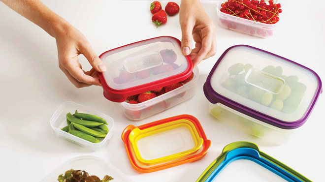 Joseph Joseph Nesting Food Container Set on a Table Joseph Joseph Nesting Food Container Set on a Table