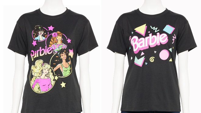 Juniors Barbie Friends Star Graphic Tee and Juniors Barbie 90s Geo Shapes Graphic Tee