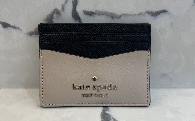 Kate Spade Staci Small Slim Card Holder Warm Beige Multi Color