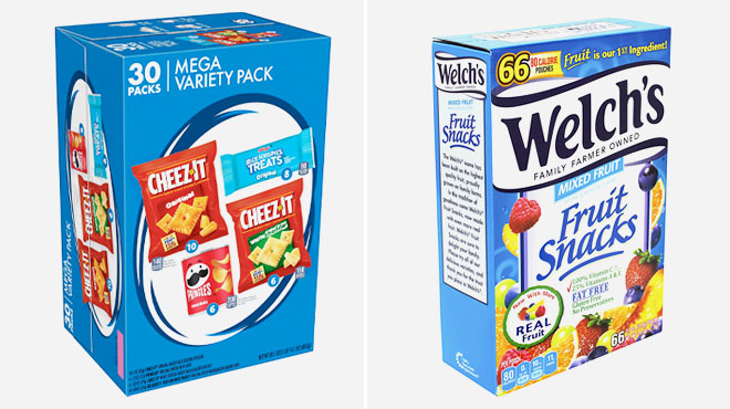 Keebler Mega Variety Pack Crackers and Welchs Mixed Fruit Snacks