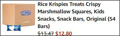Kelloggs Rice Krispies Treats Crispy Marshmallow Squares Snacks Order Summary