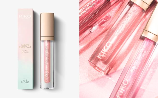Kiko Milano Beauty Essentials 3D Effect Lip Gloss in awareness color on the left