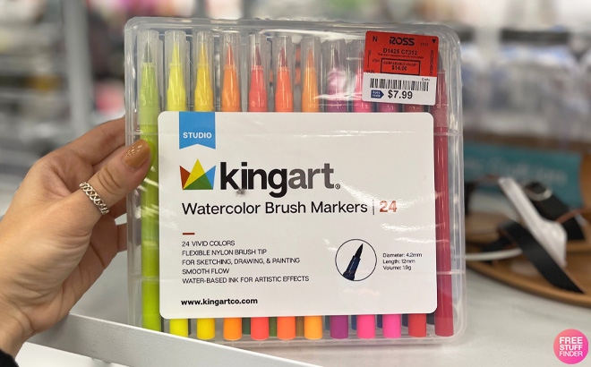 Kingart Watercolor Brush Markers 24 Count