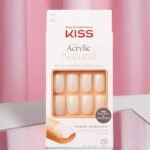Kiss Acrylic Nails Set 28 Count Pack on a Mirror