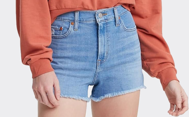 Levis Womens High Rise Shorts in Tribeca Scoop Color