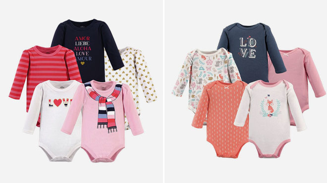 Little Treasure and Hudson Baby Long Sleeve Infant Bodysuit Sets