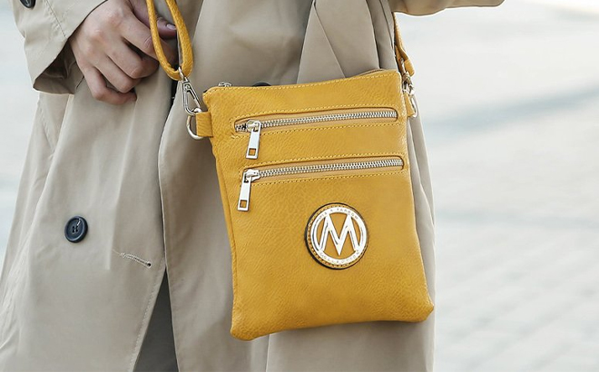 MKF Collection by Mia K Yellow Medina Crossbody Bag