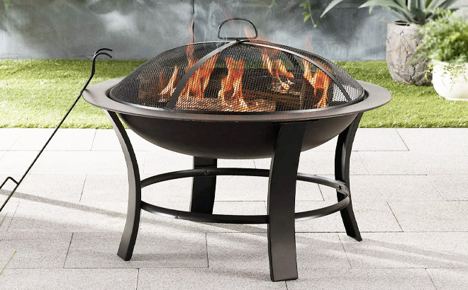 Mainstays 26 Inch Outdoor Wood Burning Fire Pit