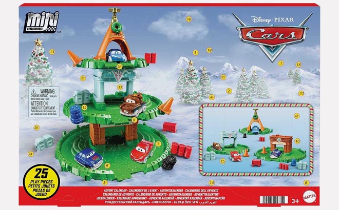 Manufactuers Box of Disney Cars Toys Mini Racers Advent Calendar