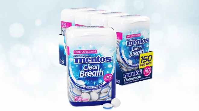 Mentos Clean Breath Sugarfree Hard Mints 4 pk